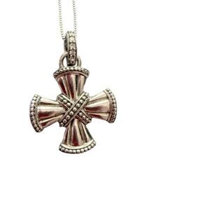 Judith Ripka 925 Sterling Silver Cross Pendant Necklace